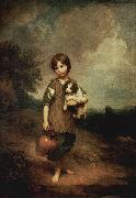 Thomas Gainsborough Dorfmadchen mit Hund und Henkelkrug painting